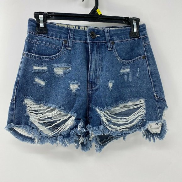 Rewash vintage reunion distressed high rise shorts - Picture 1 of 6